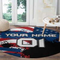 BMX Life Graphic Round Carpet with American Flag and Custom Rider Number Design - Wonder Print Shop