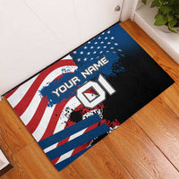 BMX Life Graphic Rubber Doormat with American Flag and Custom Rider Number Design - Wonder Print Shop