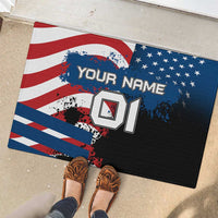 BMX Life Graphic Rubber Doormat with American Flag and Custom Rider Number Design - Wonder Print Shop