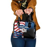 BMX Life Graphic Shoulder Handbag with American Flag and Custom Rider Number Design - Wonder Print Shop