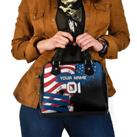 BMX Life Graphic Shoulder Handbag with American Flag and Custom Rider Number Design - Wonder Print Shop