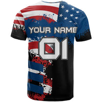 BMX Life Graphic T Shirt with American Flag and Custom Rider Number Design - Wonder Print Shop