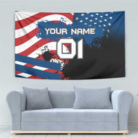BMX Life Graphic Tapestry with American Flag and Custom Rider Number Design - Wonder Print Shop