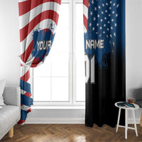 BMX Life Graphic Window Curtain with American Flag and Custom Rider Number Design - Wonder Print Shop
