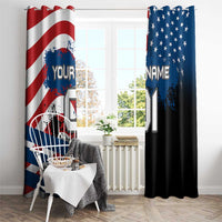 BMX Life Graphic Window Curtain with American Flag and Custom Rider Number Design - Wonder Print Shop