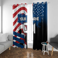 BMX Life Graphic Window Curtain with American Flag and Custom Rider Number Design - Wonder Print Shop