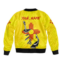 New Mexico Zia Symbol Fish Hook Bomber Jacket Torn Fishing Graphic and Custom Name Design - Wonder Print Shop