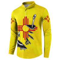 New Mexico Zia Symbol Fish Hook Button Sweatshirt Torn Fishing Graphic and Custom Name Design - Wonder Print Shop
