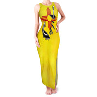 New Mexico Zia Symbol Fish Hook Family Matching Tank Maxi Dress and Hawaiian Shirt Torn Fishing Graphic and Custom Name Design - Wonder Print Shop