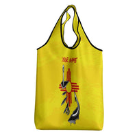New Mexico Zia Symbol Fish Hook Grocery Bag Torn Fishing Graphic and Custom Name Design - Wonder Print Shop