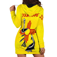 New Mexico Zia Symbol Fish Hook Hoodie Dress Torn Fishing Graphic and Custom Name Design - Wonder Print Shop