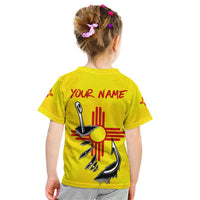 New Mexico Zia Symbol Fish Hook Kid T Shirt Torn Fishing Graphic and Custom Name Design - Wonder Print Shop