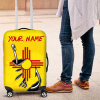 New Mexico Zia Symbol Fish Hook Luggage Cover Torn Fishing Graphic and Custom Name Design - Wonder Print Shop