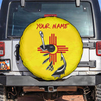 New Mexico Zia Symbol Fish Hook Spare Tire Cover Torn Fishing Graphic and Custom Name Design - Wonder Print Shop