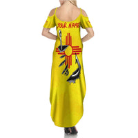 New Mexico Zia Symbol Fish Hook Summer Maxi Dress Torn Fishing Graphic and Custom Name Design - Wonder Print Shop