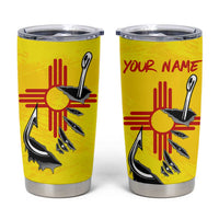 New Mexico Zia Symbol Fish Hook Tumbler Cup Torn Fishing Graphic and Custom Name Design - Wonder Print Shop