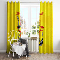 New Mexico Zia Symbol Fish Hook Window Curtain Torn Fishing Graphic and Custom Name Design - Wonder Print Shop