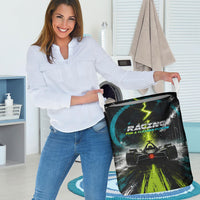 Electric Motorsport Racing Laundry Basket Futuristic Formula Car Neon Lightning Speed Art