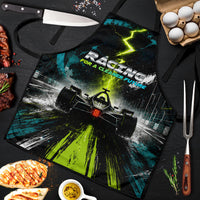 Electric Motorsport Racing Apron Futuristic Formula Car Neon Lightning Speed Art