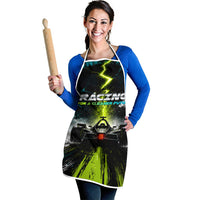 Electric Motorsport Racing Apron Futuristic Formula Car Neon Lightning Speed Art
