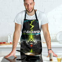 Electric Motorsport Racing Apron Futuristic Formula Car Neon Lightning Speed Art