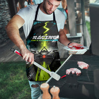 Electric Motorsport Racing Apron Futuristic Formula Car Neon Lightning Speed Art