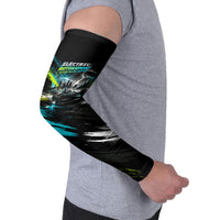 Electric Motorsport Racing Arm Sleeves Futuristic Formula Car Neon Lightning Speed Art