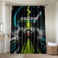 Electric Motorsport Racing Bathroom Set Futuristic Formula Car Neon Lightning Speed Art