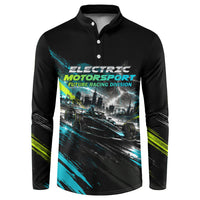 Electric Motorsport Racing Button Sweatshirt Futuristic Formula Car Neon Lightning Speed Art