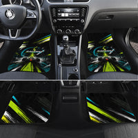 Electric Motorsport Racing Car Mats Futuristic Formula Car Neon Lightning Speed Art