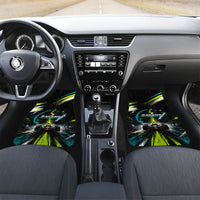 Electric Motorsport Racing Car Mats Futuristic Formula Car Neon Lightning Speed Art