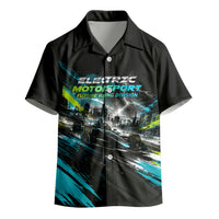 Electric Motorsport Racing Kid Hawaiian Shirt Futuristic Formula Car Neon Lightning Speed Art