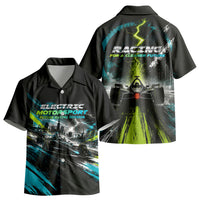 Electric Motorsport Racing Kid Hawaiian Shirt Futuristic Formula Car Neon Lightning Speed Art
