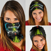 Electric Motorsport Racing Neck Gaiter Futuristic Formula Car Neon Lightning Speed Art