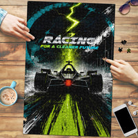 Electric Motorsport Racing Puzzle Futuristic Formula Car Neon Lightning Speed Art