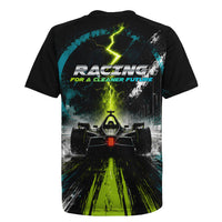 Electric Motorsport Racing Rugby Jersey Futuristic Formula Car Neon Lightning Speed Art