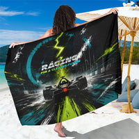Electric Motorsport Racing Sarong Futuristic Formula Car Neon Lightning Speed Art