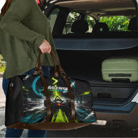 Electric Motorsport Racing Travel Bag Futuristic Formula Car Neon Lightning Speed Art
