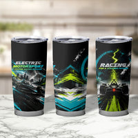 Electric Motorsport Racing Tumbler Cup Futuristic Formula Car Neon Lightning Speed Art