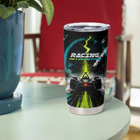 Electric Motorsport Racing Tumbler Cup Futuristic Formula Car Neon Lightning Speed Art