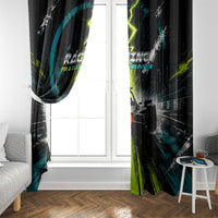 Electric Motorsport Racing Window Curtain Futuristic Formula Car Neon Lightning Speed Art