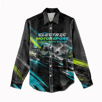 Electric Motorsport Racing Women Casual Shirt Futuristic Formula Car Neon Lightning Speed Art