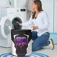 Electric Motorsport Racing Laundry Basket Futuristic Neon Formula Race Car Skyline Art