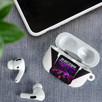 Electric Motorsport Racing AirPods Case Futuristic Neon Formula Race Car Skyline Art