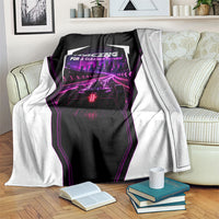 Electric Motorsport Racing Blanket Futuristic Neon Formula Race Car Skyline Art