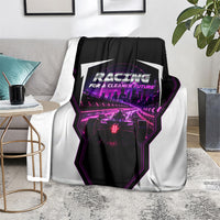 Electric Motorsport Racing Blanket Futuristic Neon Formula Race Car Skyline Art