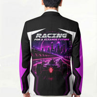 Electric Motorsport Racing Blazer Futuristic Neon Formula Race Car Skyline Art