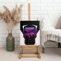 Electric Motorsport Racing Canvas Wall Art Futuristic Neon Formula Race Car Skyline Art