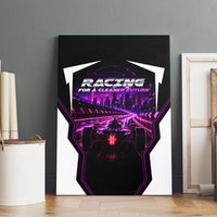 Electric Motorsport Racing Canvas Wall Art Futuristic Neon Formula Race Car Skyline Art