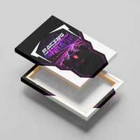 Electric Motorsport Racing Canvas Wall Art Futuristic Neon Formula Race Car Skyline Art